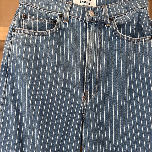 Reformation Blue Striped High Waisted Jeans - Picture 5 of 10